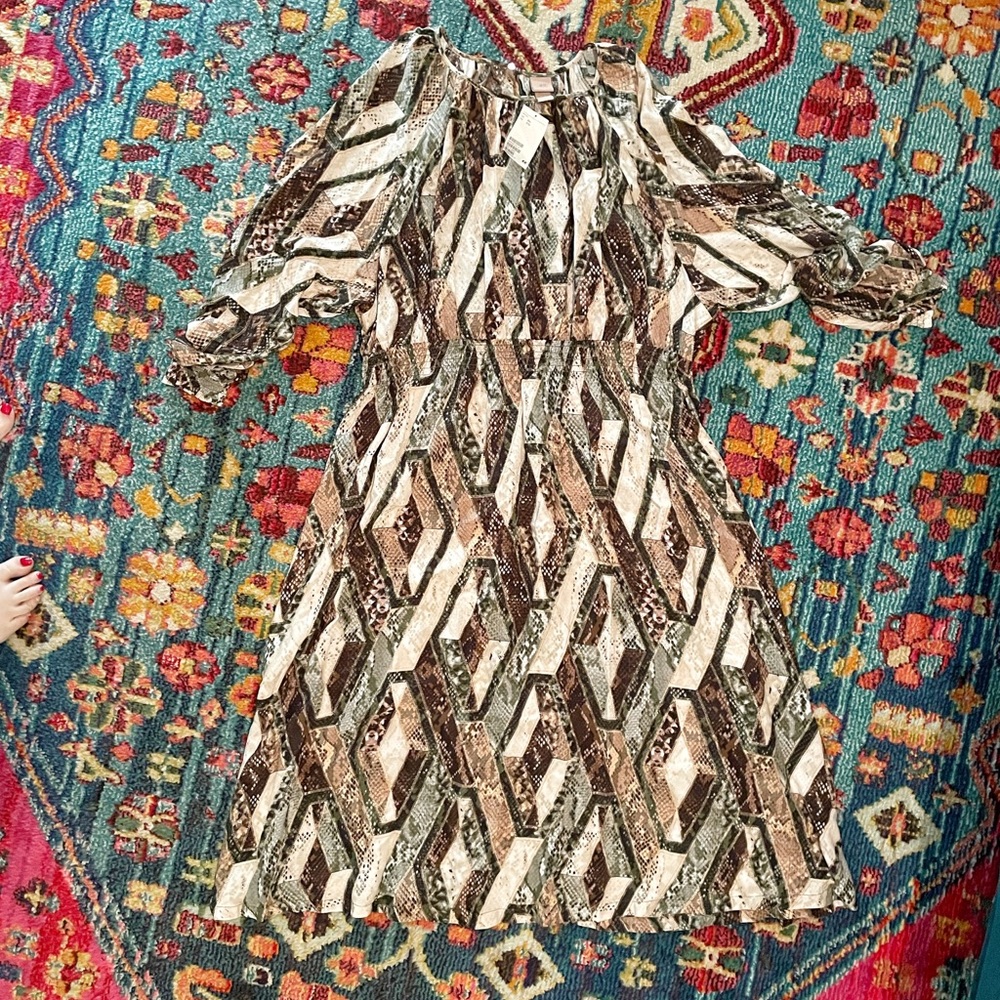 NWT H&M Snakeskin Print Midi Dress